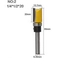 thumbnail image 2 of 1/2" Diameter Flush Trim Pattern Template Router Bit Set Wood Top Bearing Milling Cutter Tool With 1/4 Inch Shank Flush Trim Bit Woodworking Milling C, 2 of 4