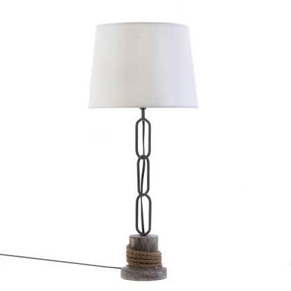 Nautical Anchor Link Chain Rope Trim Table Lamp White Shade Com Chain Rope Trim Table Lamp White Shade, Floor Lamp Anchor