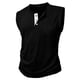 thumbnail image 4 of pstuiky Camiseta sin mangas para hombre, Camiseta sin mangas con cuello redondo, sin mangas, con bolsillos y botones, versátil, de color liso, a la moda para hombre Camisas para hombres xxl, 4 of 6