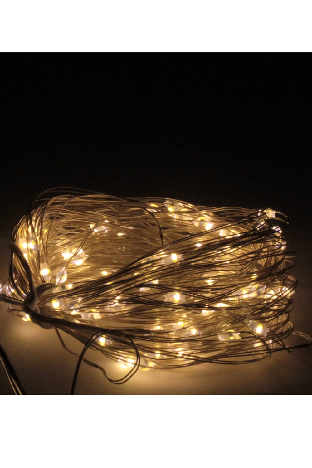 Perfect Holiday 100 LED String Lights Indoor/Outdoor Battery Operated with 9 Option Remote - Warm White for Bedroom Décor, Patio, Holidays