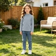 thumbnail image 6 of Boys Girls Cotton T Shirts Kids Crewneck Tops Comfort Long Sleeve Basic Tees Light Blue 4-5 Years, 6 of 7