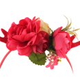 thumbnail image 3 of Diadema de asta de ciervo dulce con flores rosas, corona floral para la cabeza rojo, 3 of 9