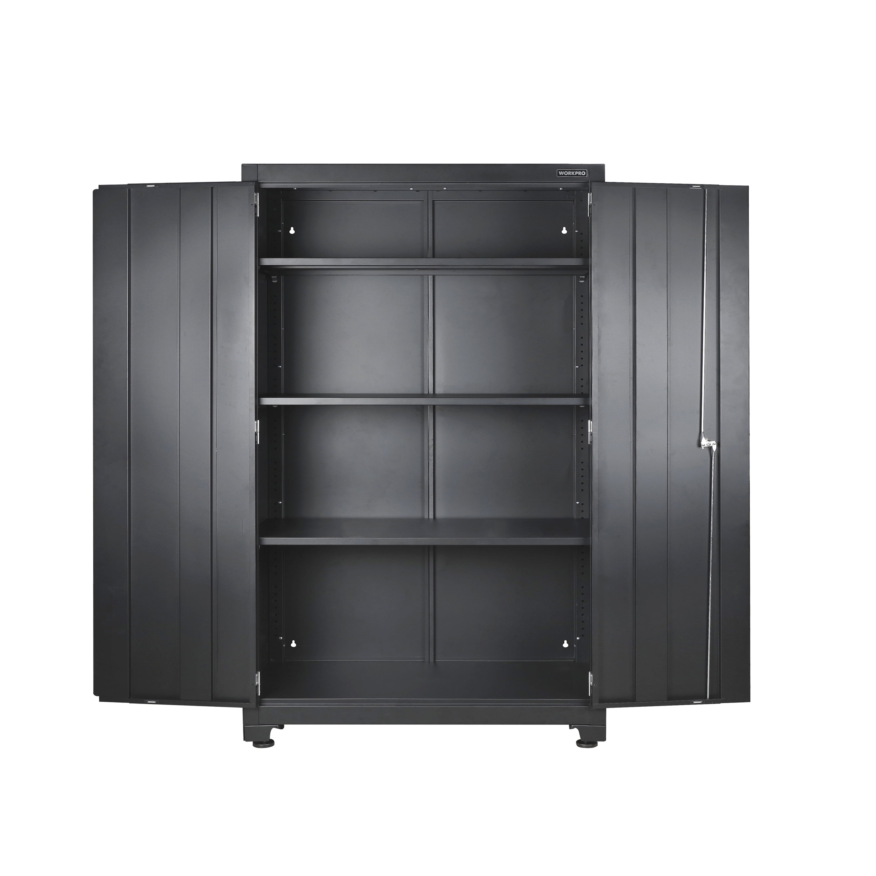 WORKPRO 48-inch Heavy-Duty Garage Storage Cabinet, 3 Shelves, Black, Metal