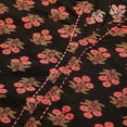 thumbnail image 6 of Janasya Indian Round Neck 3/4 Sleeve Floral Print Black Cotton Top For Women, 6 of 6