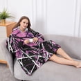 thumbnail image 5 of Oversized Wearable Blanket Hoodie,Purple Camo Tree Branch Pattern Sherpa Blanket Hoodie with Super Pockets,Super Warm Fuzzy Pullover for Women & Men, 5 of 6