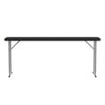 thumbnail image 4 of (5 PACK) 18'' x 72'' Rectangular Black Plastic Folding Table - Seminar Training Plastic Folding Table, 4 of 10
