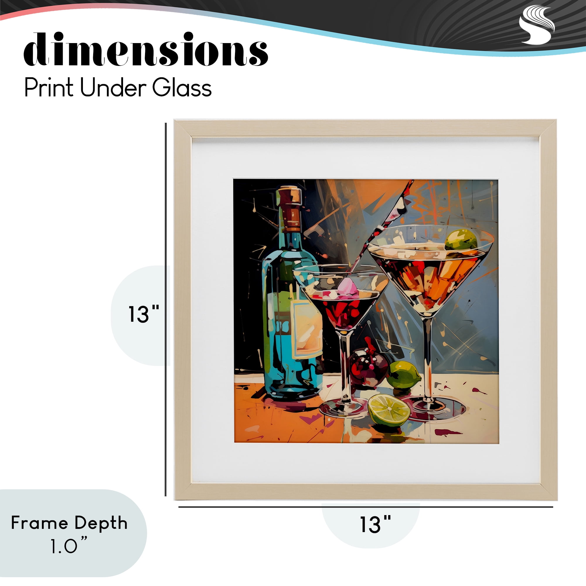 Stupell Industries Every Sip of Martini Night Birch Framed Print Under Glass, design by Lazar Studio