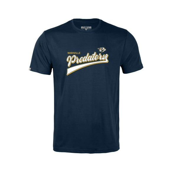 Youth Levelwear Navy Nashville Predators Little Richmond Retro Script T-Shirt