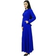 thumbnail image 6 of Bimba Women's Long Sleeve Maxi Mandarin Collar Plain Jilbab Dress With Pockets, 6 of 8