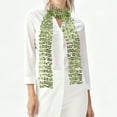thumbnail image 3 of Unique Bargains 1 Pc Scarf Sequined Cut-Out Neck Scarf Green, 3 of 6