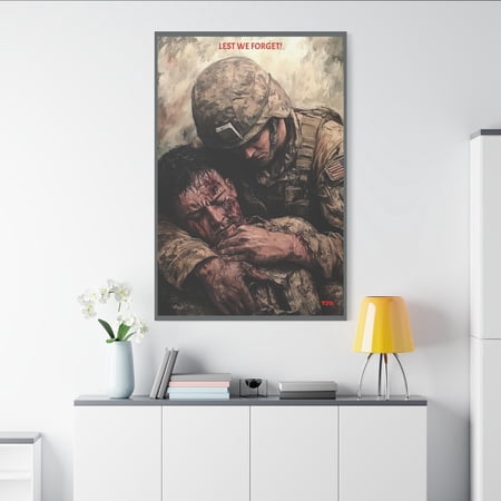SHIRVA Veteran Tribute Canvas Print: Memorial Day Military Wall Art Unframed Canvas 16x24in