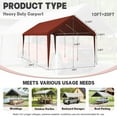 thumbnail image 2 of Kimunuk 10' x 20' Canopy Replacement Cover, Outdoor Portable Carport Replacement Canopy with Ball Bungees for Car Garage Shelter Tent Party Tent, Terra Red ,Frame is Not Included, 2 of 6