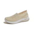 thumbnail image 6 of Duqingm Slip On Shoes Women Women's Slip On Knit Flats Shoes Mesh Walking Loafers Shoes Casual Work Nursing Sneakers White,6, 6 of 7