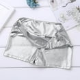 thumbnail image 4 of Alvivi Girls Gymnastic Ballet Dance Outfits Sequin Asymmetrical Shoulder Ruffle Crop Top with Shorts Set Metallic Silver 14, 4 of 7