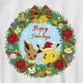 thumbnail image 2 of Boy's Pokemon Pikachu and Eevee Happy Holidays Graphic Tee White Large, 2 of 4