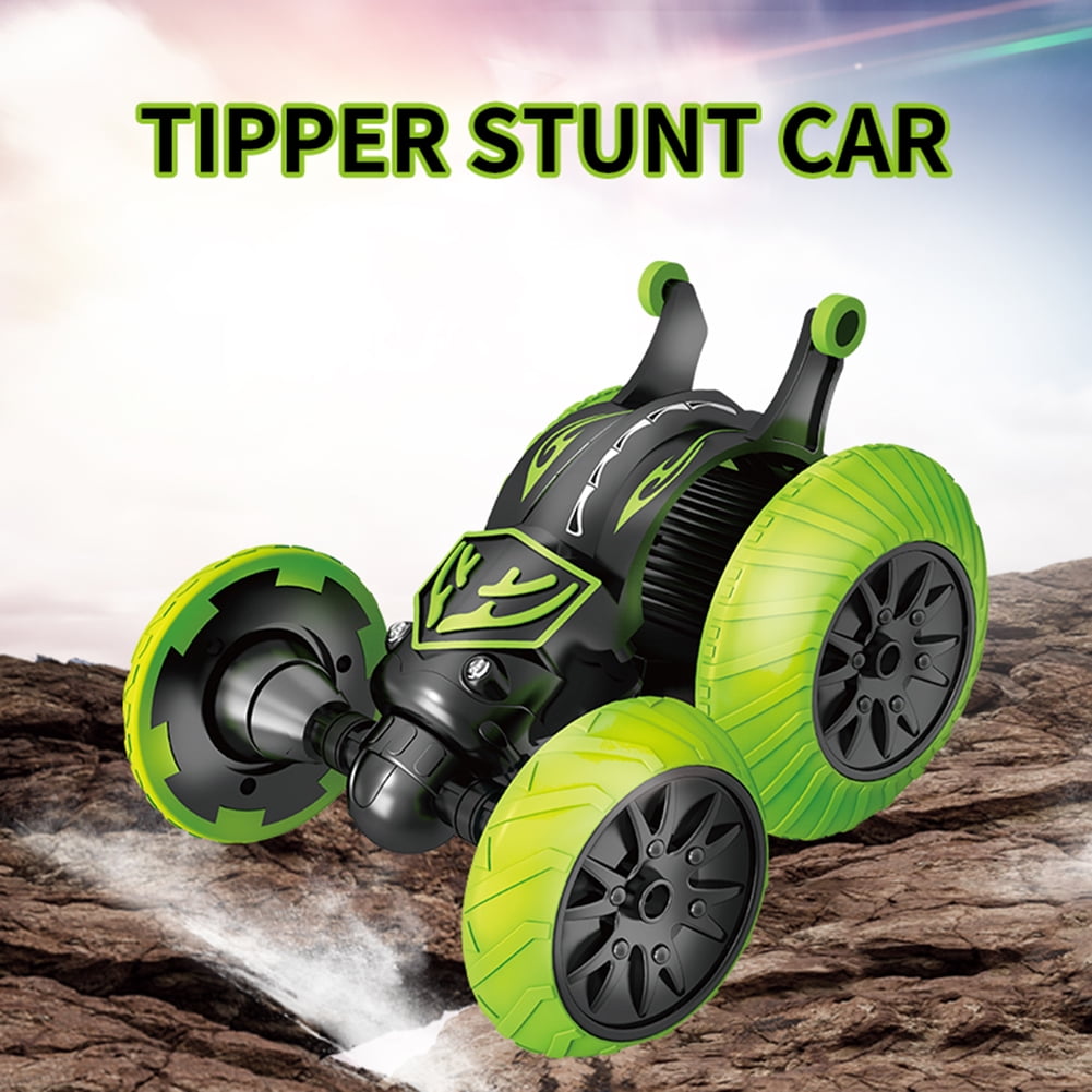 Kepooman Child' s 360° Flip RC Stunt Car with Lights, 13.3" x 7.08" x 4.7", Green Kepooman Child' s 360° Flip RC Stunt Car with Lights, 13.3" x 7.08" x 4.7", Green