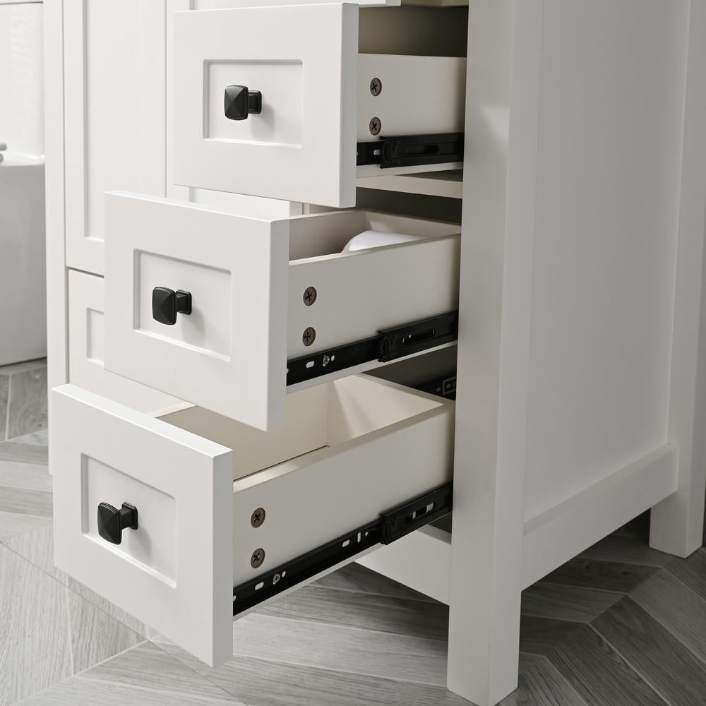eclife 30" White Bathroom Vanity Set with Integrated Sink Top and Water-Saving Faucet