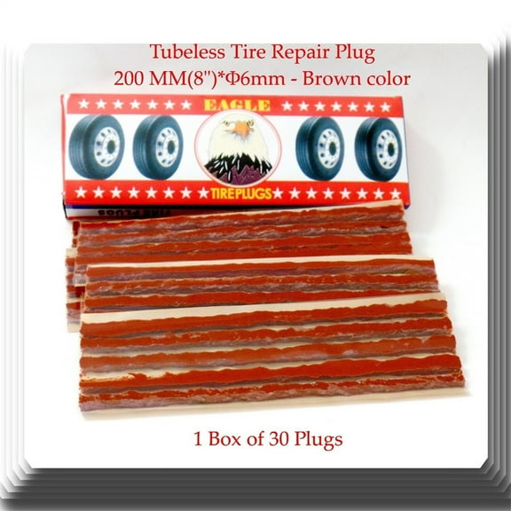 1 Box of 30 Trucks Seals Tire Repair Plugs Self VulCanIzing Tubeless 8" x 1/4"