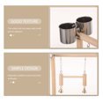 Amosfun Parrot Perch Stand Wooden Light Brown Bird Playground with Tray ...