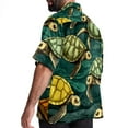 thumbnail image 3 of Turtle Seamless Men's Short Sleeve Button Down Poplin Hawaiian Shirt for Summer Beach, Casual Printed Unisex Style, 3 of 6