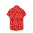 thumbnail image 5 of Yteetum Valentines Day Shirts for Men Oversized Valentine's Day Print Lapel Button Down T Shirts Top Mens Casual Turndown Collar Loose Comfy Summer Short Sleeve Button Blouse Hawaiian Beach Shirt, 5 of 6