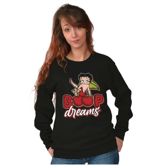 Betty Boop Cartoon Cherry Dreams Women Crewneck Sweatshirt Brisco Brands S