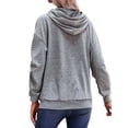 thumbnail image 4 of STARVNC Women Drawstring Long Sleeve Kangaroo Pocket Hoodie, 4 of 7