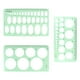 thumbnail image 4 of 3 piezas en 1 juego de plantillas de dibujos multiusos, reglas geométricas de medición, reglas de borrador de plástico para material escolar, oficina, estudiantes (verde claro), 4 of 5