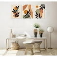 thumbnail image 4 of Mid Century Modern Wall Art Boho Canvas Wall Art for Bedroom Multicolored Minimalist Boho Leaf Canvas Prints Natural Pictures Framed for Bathroom Living Room Decor 3 Pieces, 4 of 6