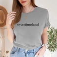 thumbnail image 2 of TSADFHJI Hauts pour Femmes T-Shirt à Manches Courtes Col Rond Imprimé Lettre Mode Décontractée Couleur Unie Gris, 2 of 4