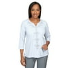 Alfred Dunner Womens Center Scroll Embroidery Top
