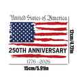 thumbnail image 3 of Decal, 250th US Anniversary White, 1 Piece, For Independence Day Celebration Decoration, 3 of 6