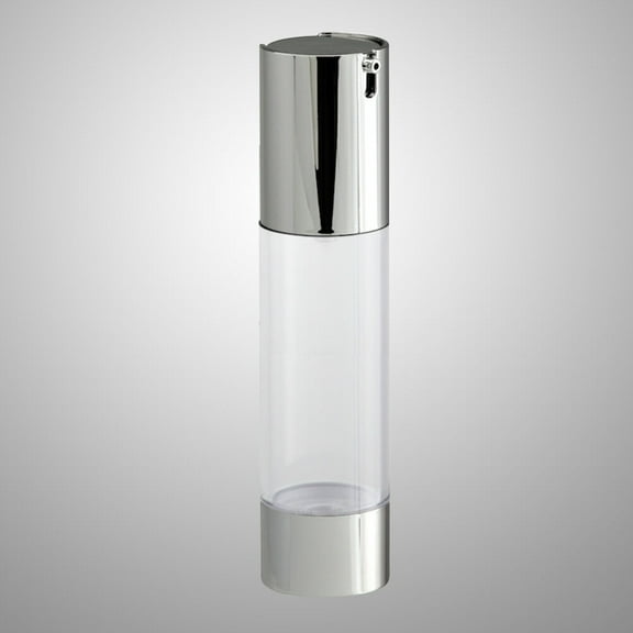 Soimiss Transparent Airless Pump Bottle for Makeup with Plated Silver Emulsion Dispenser Plastic Bottle
