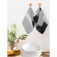 thumbnail image 2 of Black Grey Kitchen Dish Towels for Drying Dishes Set of 2, Abstract Geometric Color Block Oil Painting Waffle Weave Microfiber Hand Tea Bathroom Towels Quick Dry & Absorbent Towel 12x12, 2 of 7