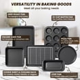 thumbnail image 5 of Kikcoin Bakeware Set, 22 Pcs Carbon Steel Non-Stick Baking Pan Set, Baking Sheet for Kitchen, Muffin Pan & Cookie Sheet & Cake Pan, Oven Safe up to 446℉, 5 of 10