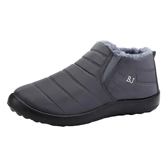 YLYL Women Men Winter Snow Boots Arch Support Warm Fur Lined No Slip Waterproof Slip on Ankle Booties