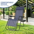 thumbnail image 2 of Simenmax 2PCS Zero Gravity Chair, Reclining Camping Lounge Chair for Indoor, Reclining Patio Chairs with Cup Holder Trays, Folding Recliner for Outdoor,Blue, 2 of 7