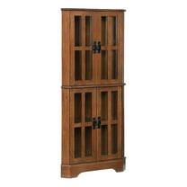 Coreosis 4-shelf Corner Curio Cabinet Golden Brown