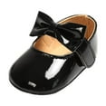 thumbnail image 6 of Infant Newborn Toddler Baby Girls Shoes Mary Jane Flats Bowknot Design Anti-Slip Soft Sole PU Leather Moccasins for Prewalkers Birthday Wedding Crib Shoes, 6 of 9