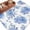 Blue, variant on Round Rugs 3.3Ft, Orange Watercolor Floral Round Area Rug Washable Indoor Throw Carpet, Spring Flower Abstract Art Soft Non Slip Circle Rug for Laundry Room Patio Home Decor Aesthetic