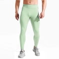 thumbnail image 2 of FRSASU Collants de Course Thermiques pour Hommes Leggings de Compression d'Entraînement Pantalons de Cyclisme pour Hommes Randonnée Jogging Vert, 2 of 3