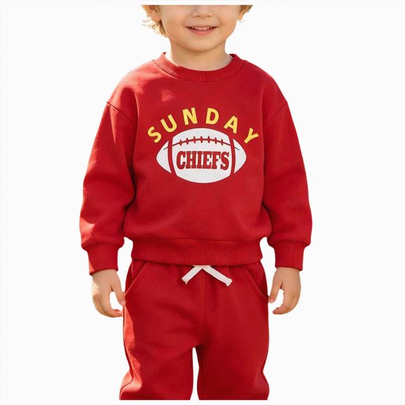 Leey-World Toddler Boy Outfits 3t Toddler Baby Boy Clothes Infant Fall Winter Outfit Long Sleeve Pant Top Set 2Pcs Waffle Sweatshirt 0Month-3Years(Red,3-4 Years)