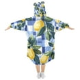 thumbnail image 2 of FORMRS Wearable Blanket Hoodie with Sleeves for Kids Cozy Flannel Sweatshirt, Cartoon Lemon Leaves, 2 of 7