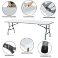 thumbnail image 2 of HomGarden 8FT Folding Utility Table Indoor Outdoor Picnic Camping Table W/Handle, White, 2 of 11