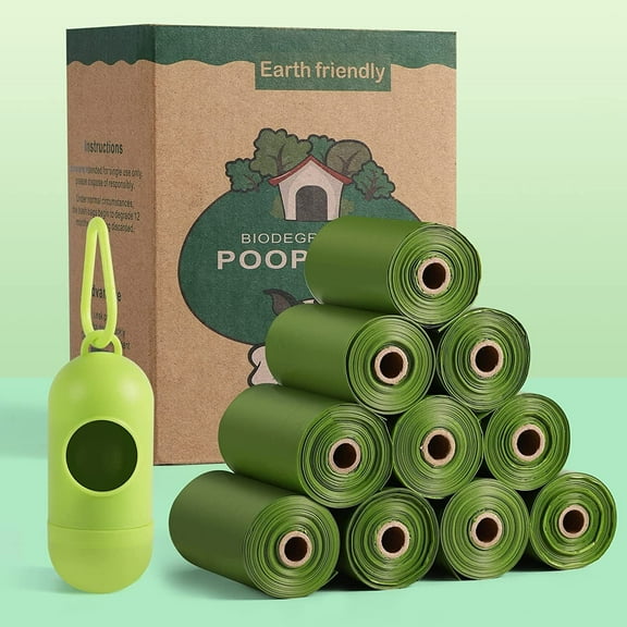 150PCS Scented Dog Poop Bag Extra Thick Dog Waste Pick up Clean Bags w/Dispenser