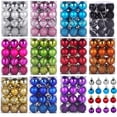thumbnail image 2 of Mightlink 24Pcs 3cm Christmas Tree Color Ball Shatterproof Multi-styles Electroplating High Gloss Mini Scene Layout Plastic Xmas Party Decor Hanging Ball Pendant Party Supplies, 2 of 7