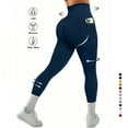 thumbnail image 3 of Antqov Yoga Pants Women, Solid Color High Waist Slim Stretch Butt Lift Yoga Leggings with Pockets, Outdoor Fitness Comfortable Casual Workout Pants, 3 of 3