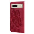thumbnail image 3 of For Google Pixel 7 5G 6.3" Large Butterfly Pattern Embossed Strong Magnetic Attachment/Closure, Card Slots/Pocket, PU Leather Flip Wallet Case ﻿,Red,For Pixel 7 5G, 3 of 6