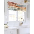 thumbnail image 3 of Valances for Windows Abstract Stitching Rod Pocket Cafe Window Treatments Valance Curtains for Kitchen Bathroom Laundry Basement Windows 56"x16", 3 of 9