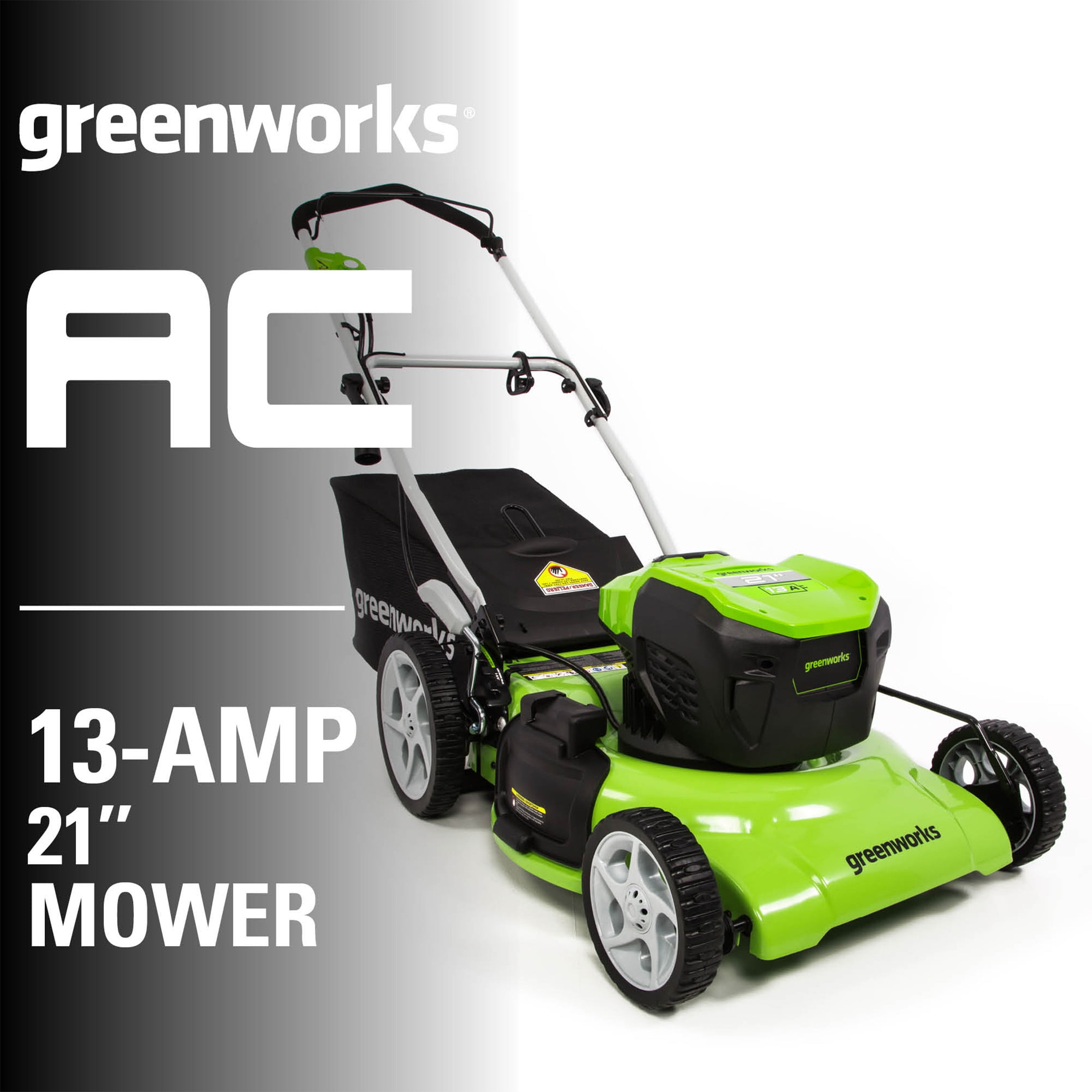 Greenworks 13 Amp 21-inch Corded Electric Walk-Behind Lawn Mower